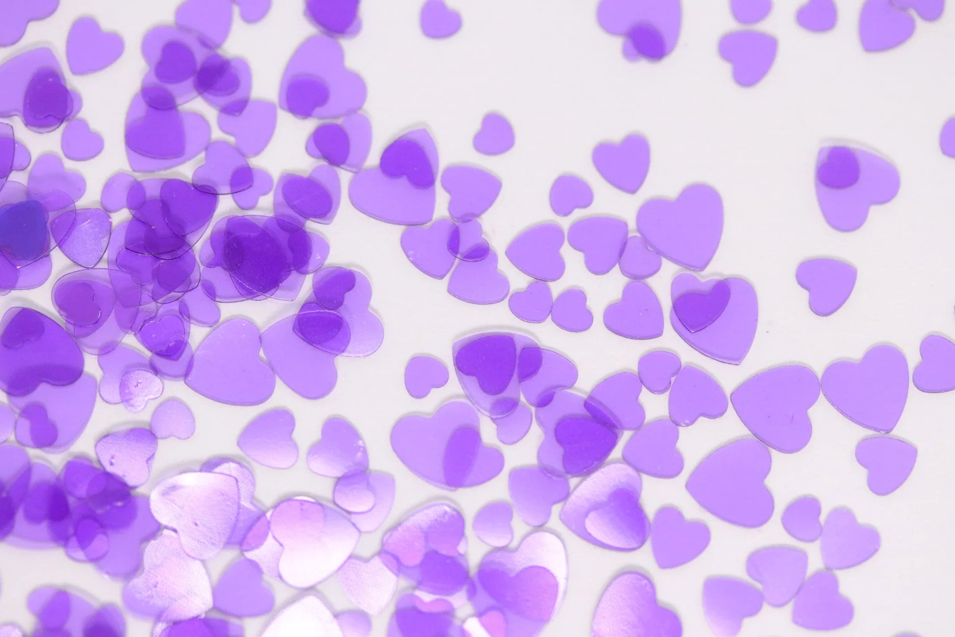 Purple Glass Hearts Glitter - Unicorn Lab