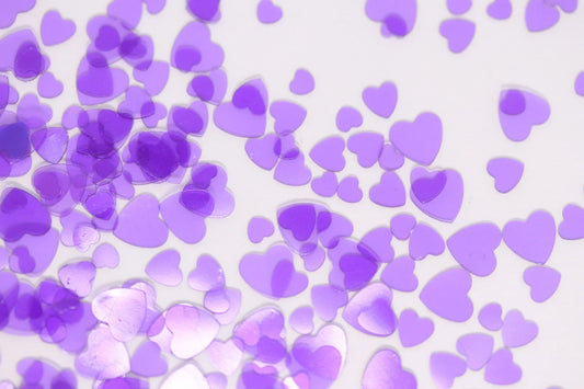 Purple Glass Hearts Glitter - Unicorn Lab