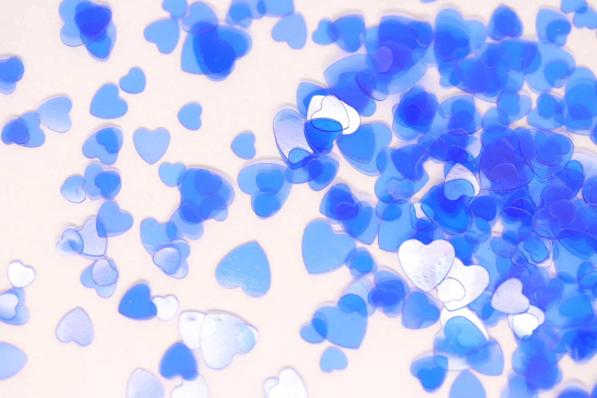 Blue Glass Hearts Glitter - Unicorn Lab