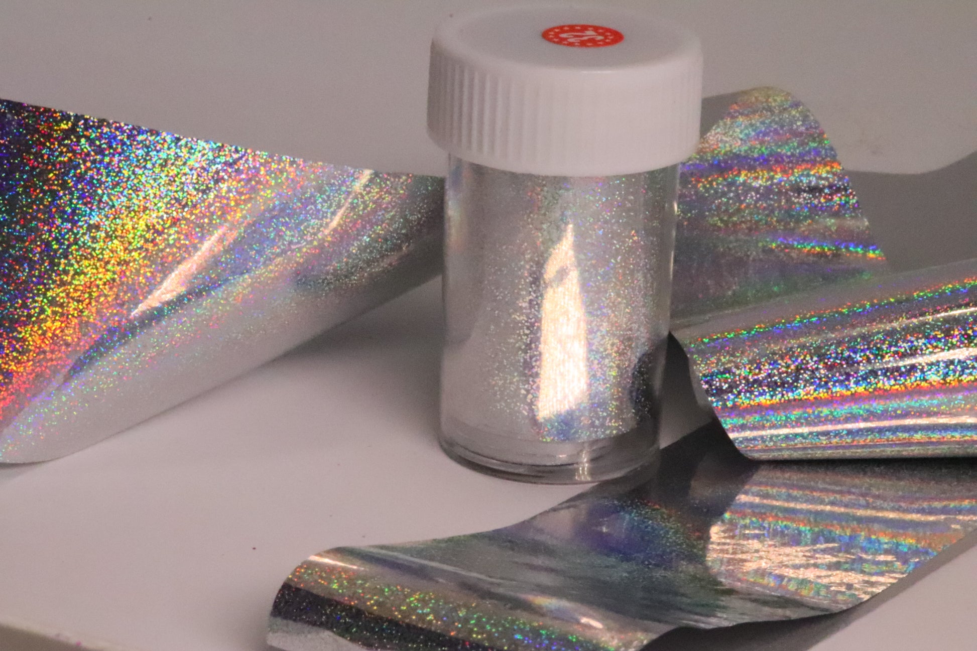 Silver Holo Transfer foil - 32 nail foil The original Shimmer Cuticle Oil – Handcrafted in Melbourne since 2017 – First cuticle oil droppers to hit the Australian market