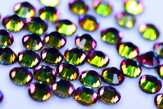 Green Volcano SS16 (Unicorn Lab Rhinestones) nail crystals The original Shimmer Cuticle Oil – Handcrafted in Melbourne since 2017 – First cuticle oil droppers to hit the Australian market