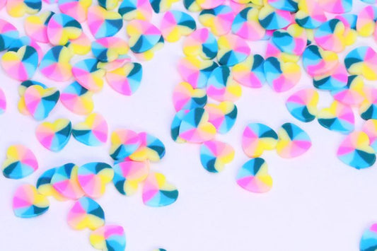 TIE DYE HEART FIMO PIECES - Unicorn Lab