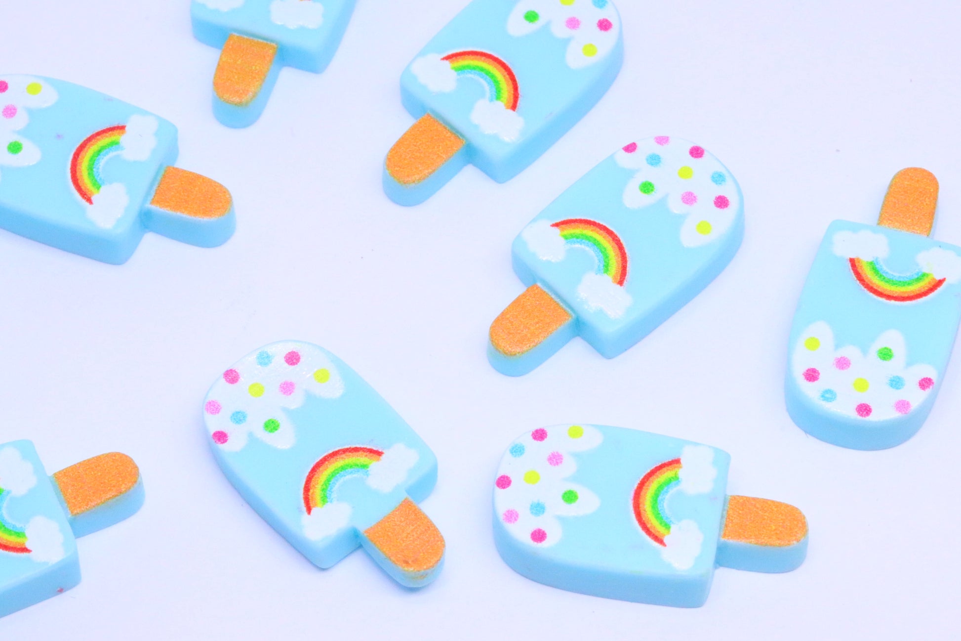 BLUE RAINBOW ICE CREAM CHARMS x8 charm