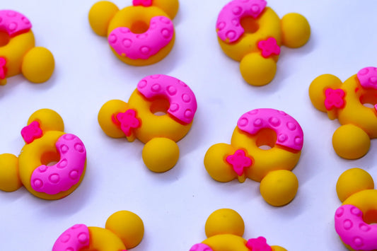 XL YELLOW MINNIE DONUT CHARMS x8 - Unicorn Lab