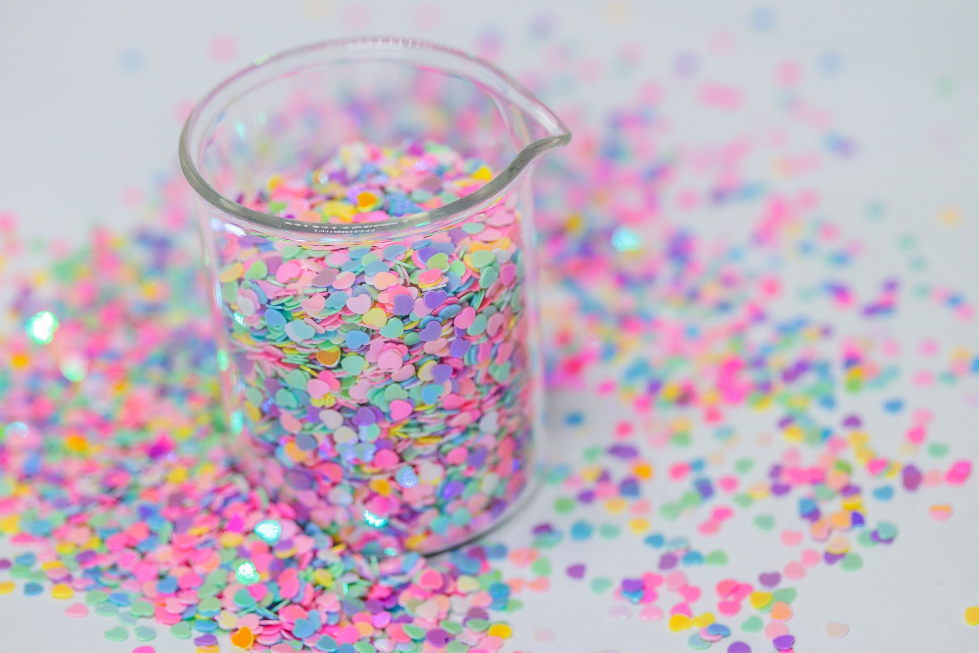 Pastel mix Glitter Hearts glitter