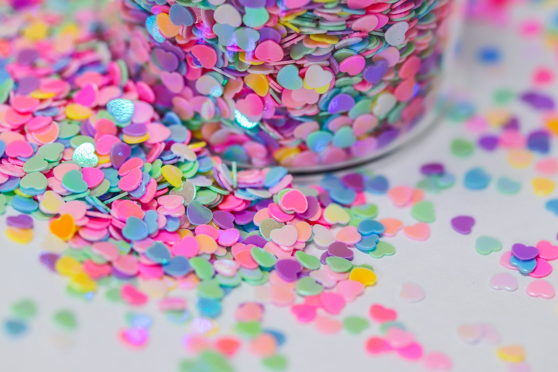 Pastel mix Glitter Hearts glitter