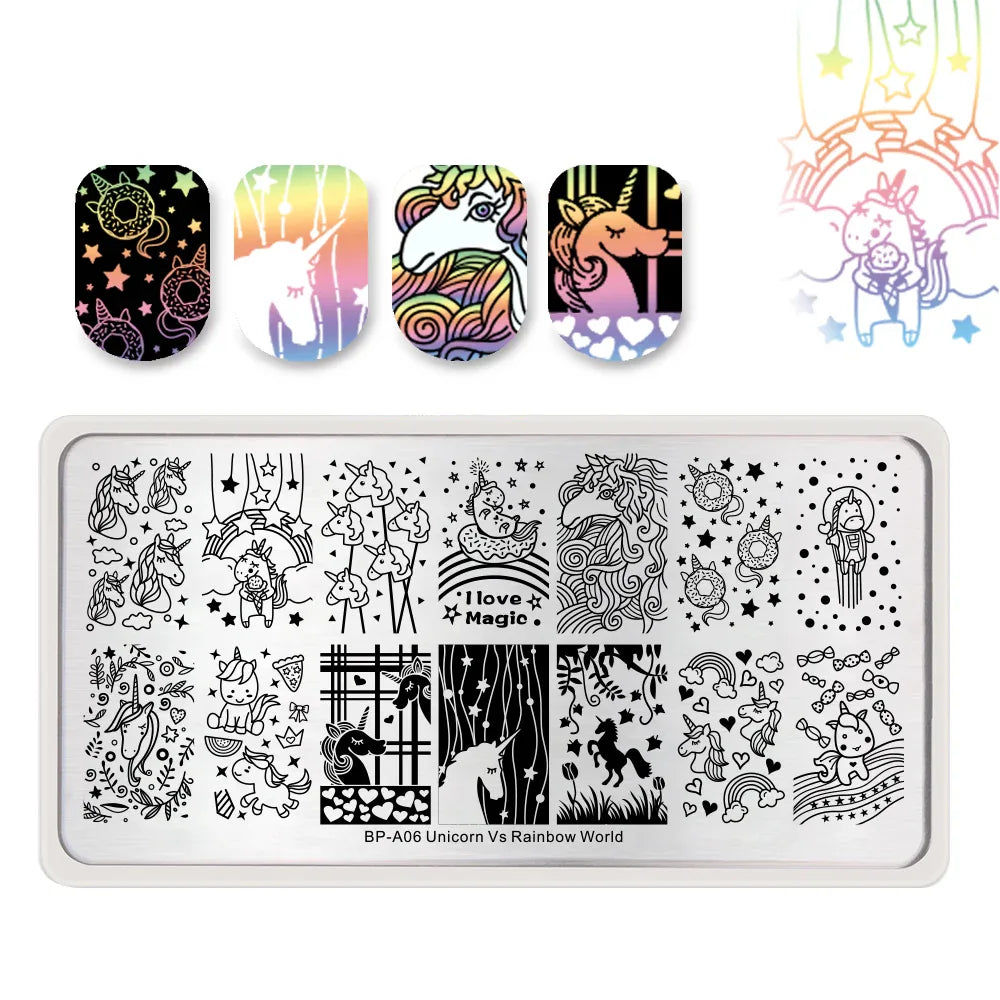 Stamping Plate - BPA06 Unicorns - Unicorn Lab