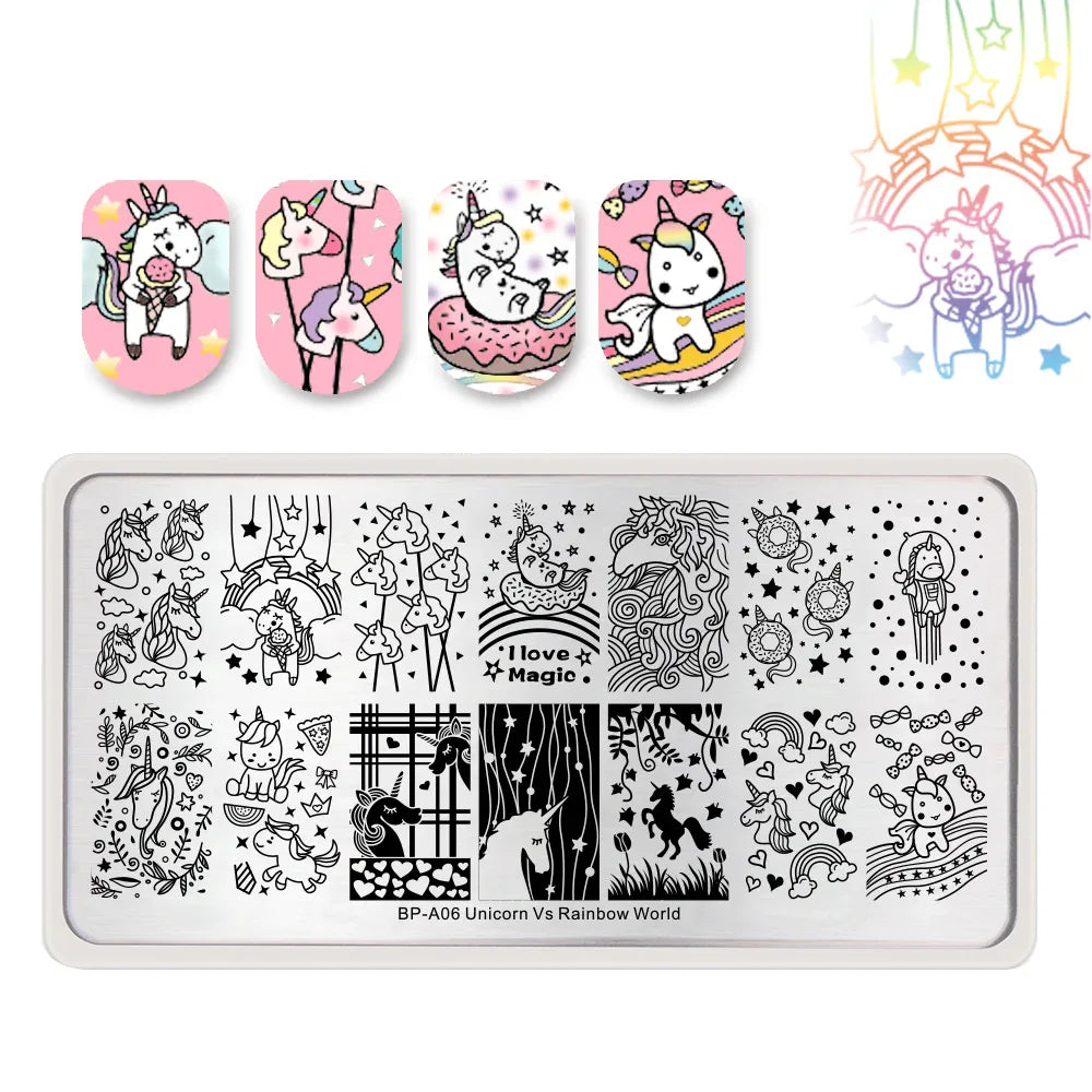 Stamping Plate - BPA06 Unicorns - Unicorn Lab