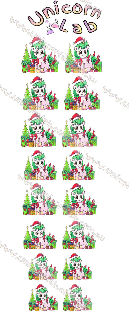 Unicorn Christmas Waterslide Decals - Unicorn Lab