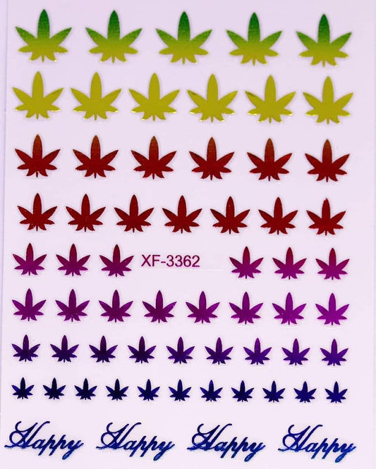 Nail Stickers - Rainbow 420 - 3362 - Unicorn Lab