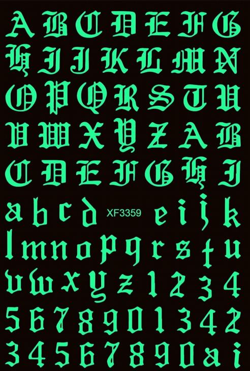 GLOW Stickers - LETTERS G3359