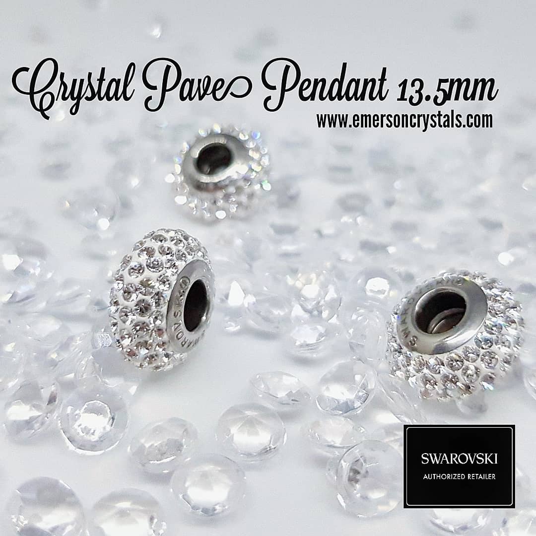 Crystal Pave Pendant 13.5mm Bead (81101) charm