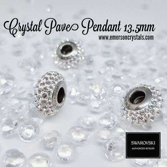 Crystal Pave Pendant 13.5mm Bead (81101) charm
