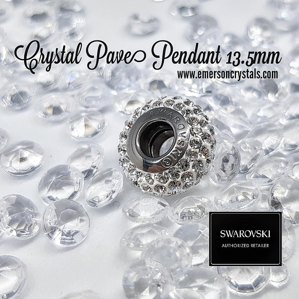 Crystal Pave Pendant 13.5mm Bead (81101) charm
