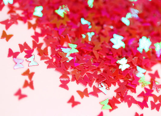 Red Iridescent Butterfly Glitter - Unicorn Lab