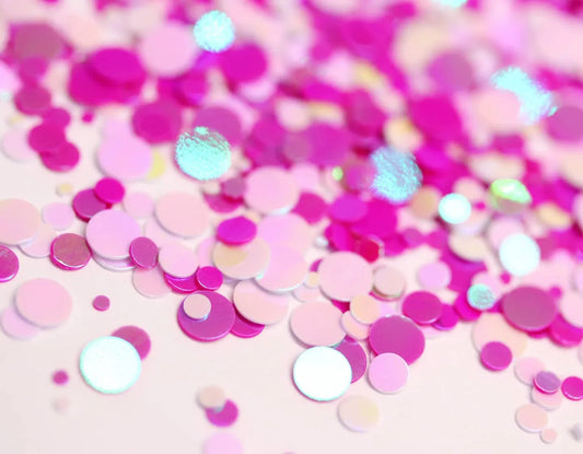 Fuchsia Mixed Dots Glitter - Unicorn Lab