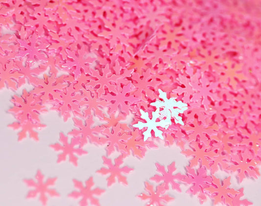 Large Pink Iridescent Snowflake Glitter - Unicorn Lab
