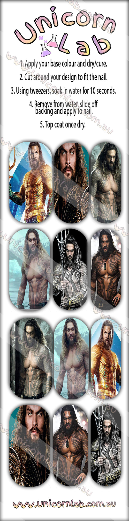 Jason Momoa Waterslide Decals waterslide decal
