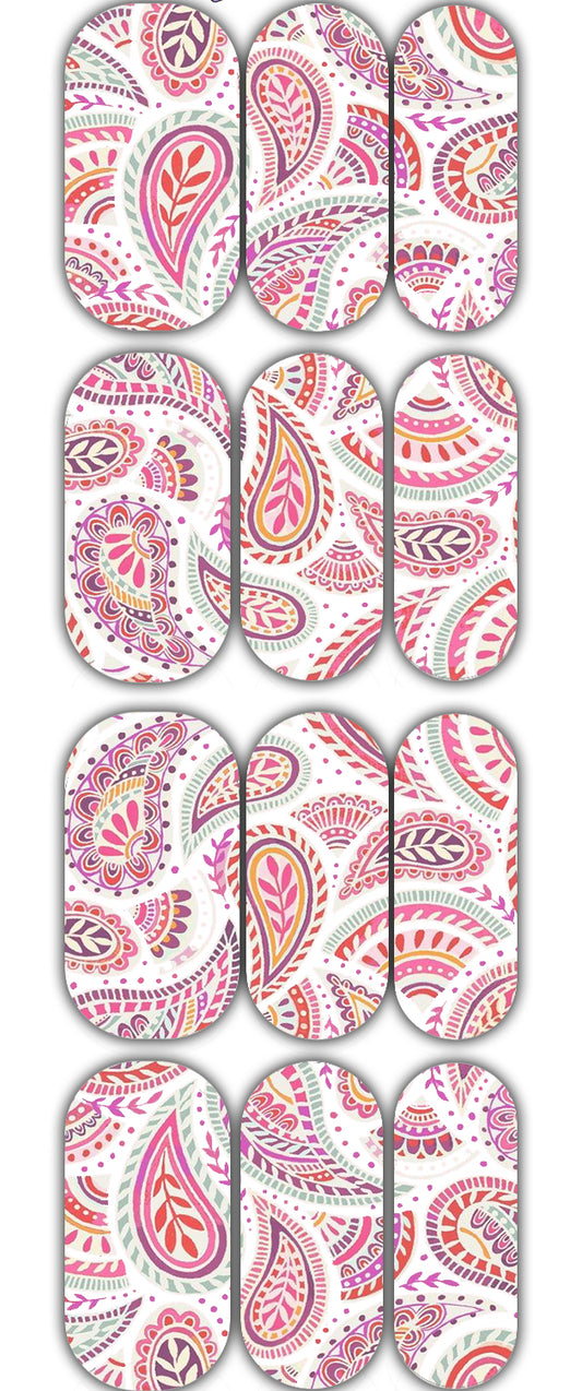 Pink Paisley Waterslide Decals waterslide decal