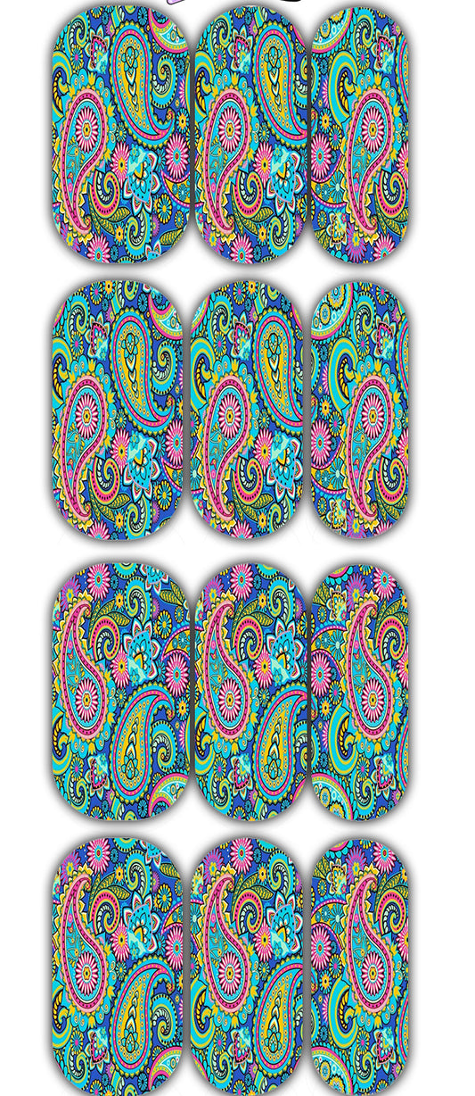 Rainbow Paisley Waterslide Decals waterslide decal
