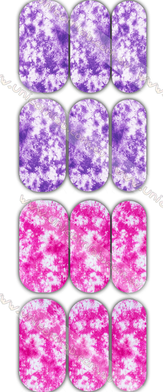 Pink & Purple Tie Dye Waterslide Decals waterslide decal