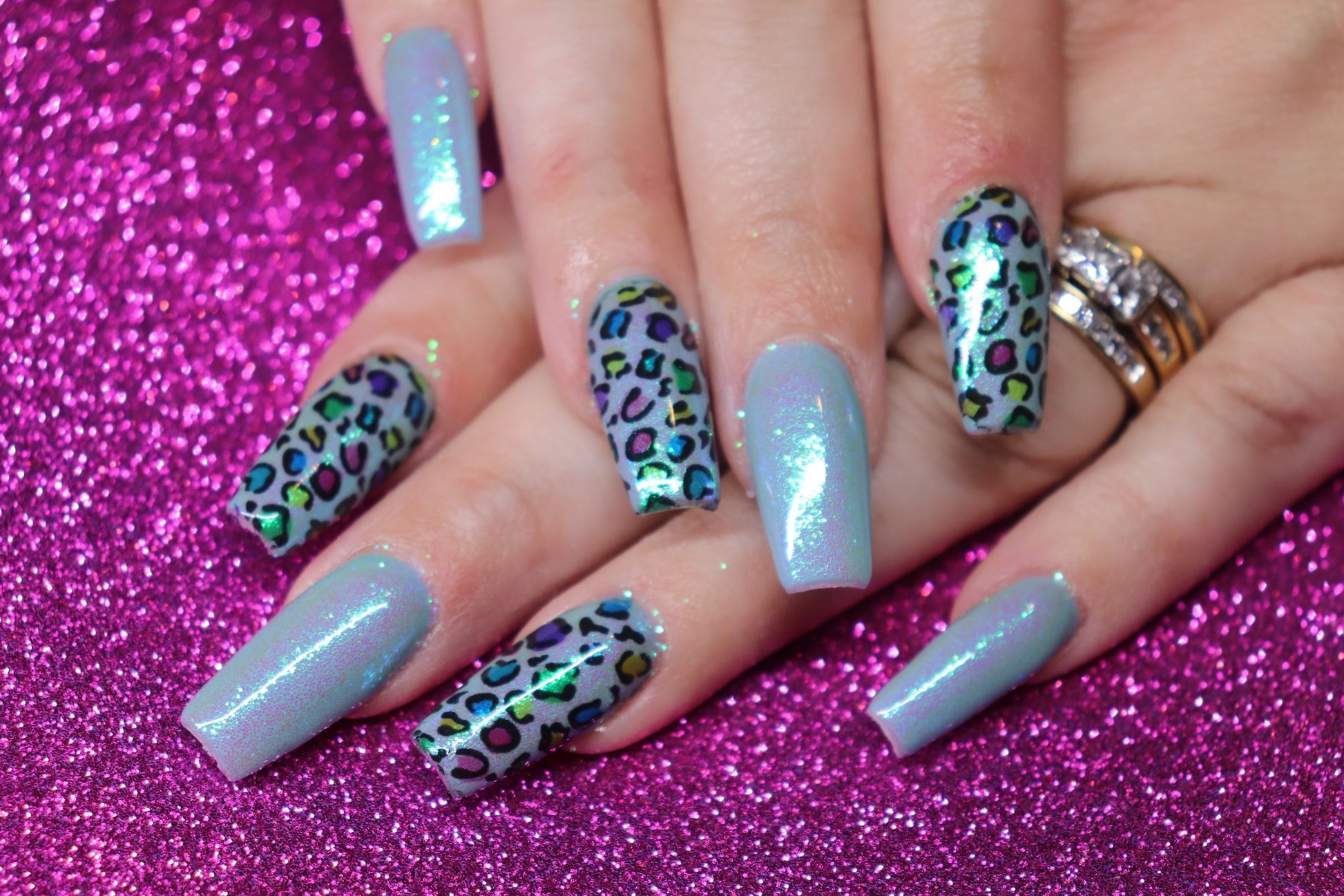 Rainbow Leopard Print Waterslide Decals waterslide decal