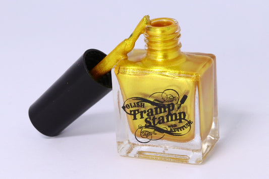 Stamping Polish 3 - Gold Digger 10ml stamping polish The original Shimmer Cuticle Oil – Handcrafted in Melbourne since 2017 – First cuticle oil droppers to hit the Australian market