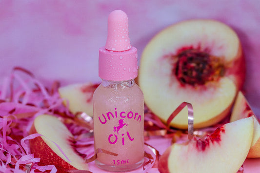 Peach scented cuticle oil 15ml with fruit styling, hydrating nail serum