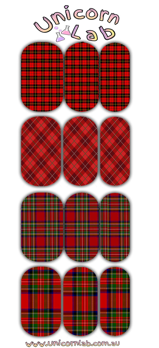 Red Tartan Waterslide Decals waterslide decal
