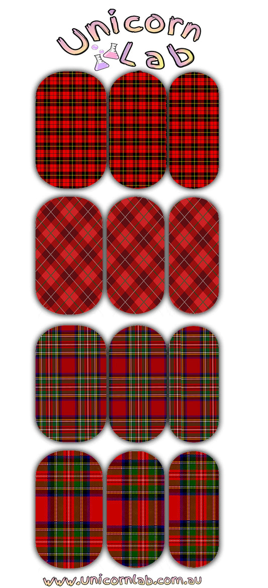 Red Tartan Waterslide Decals waterslide decal