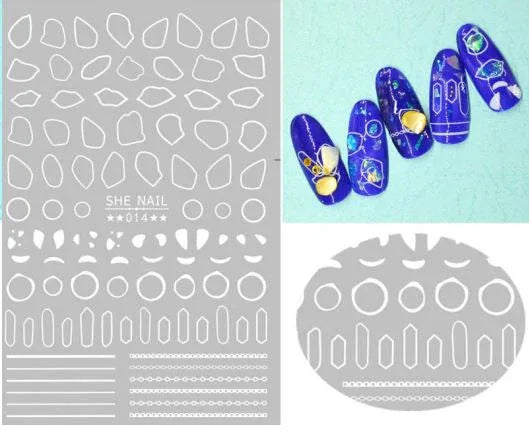 Nail Sticker - Design SH14 WHITE - Unicorn Lab