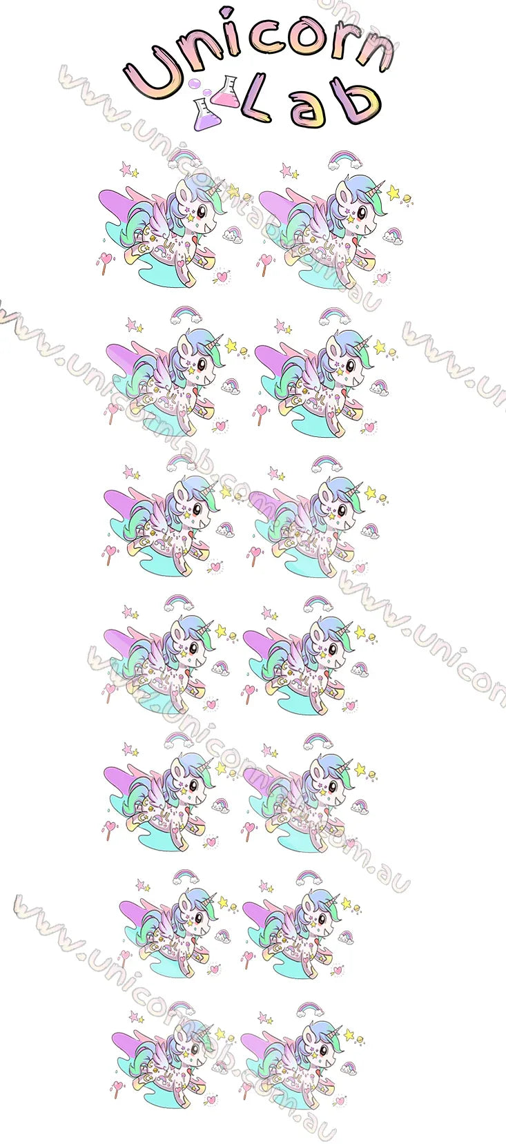 Unicorn Tattoo Waterslide Decals - Unicorn Lab