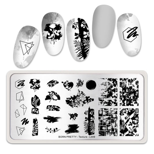 Stamping Plate - BP009 Texture stamping plate The original Shimmer Cuticle Oil – Handcrafted in Melbourne since 2017 – First cuticle oil droppers to hit the Australian market