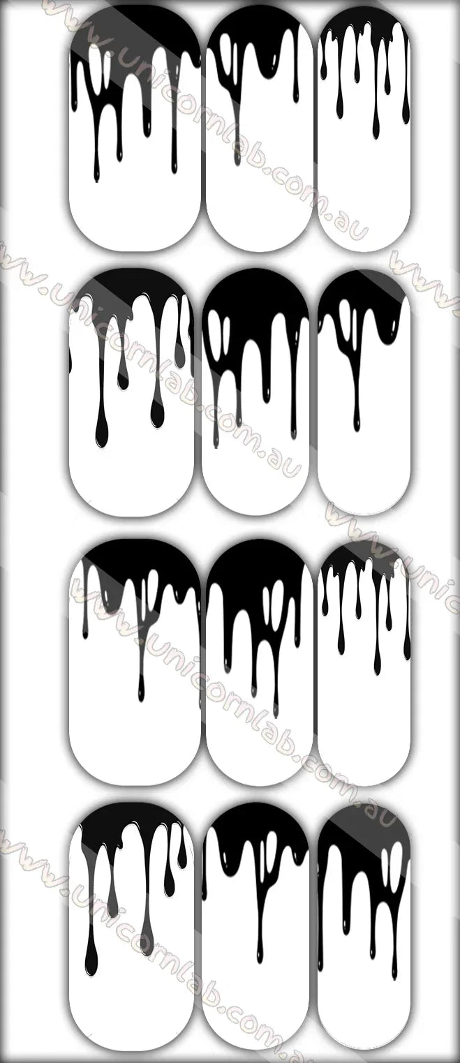 Black Drip Waterslide Decals - Unicorn Lab