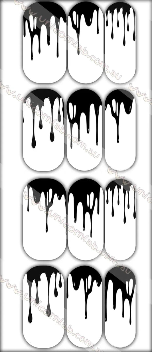 Black Drip Waterslide Decals - Unicorn Lab