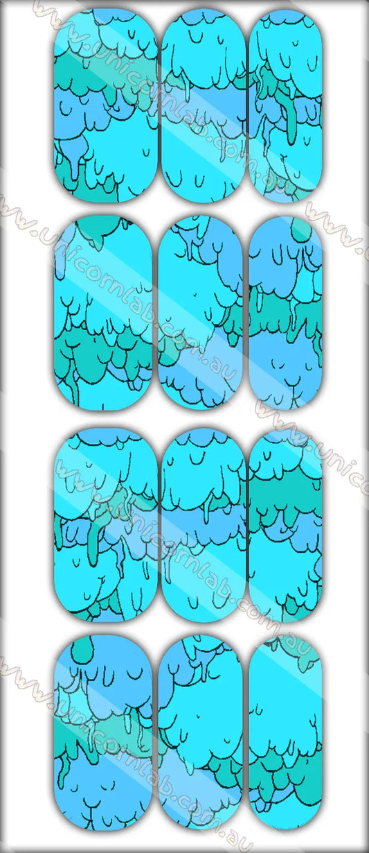Blue Goo Drip Waterslide Decals - Unicorn Lab