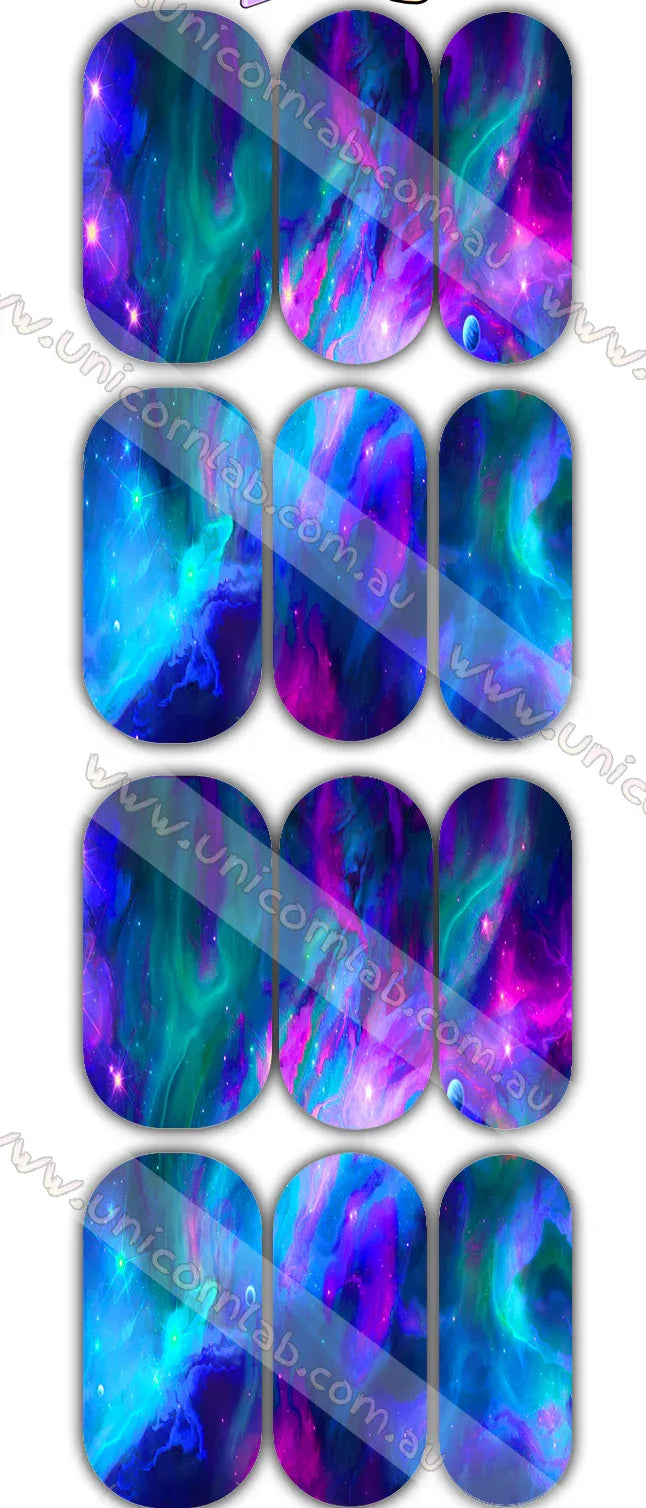 Blue Nebula Waterslide Decals - Unicorn Lab