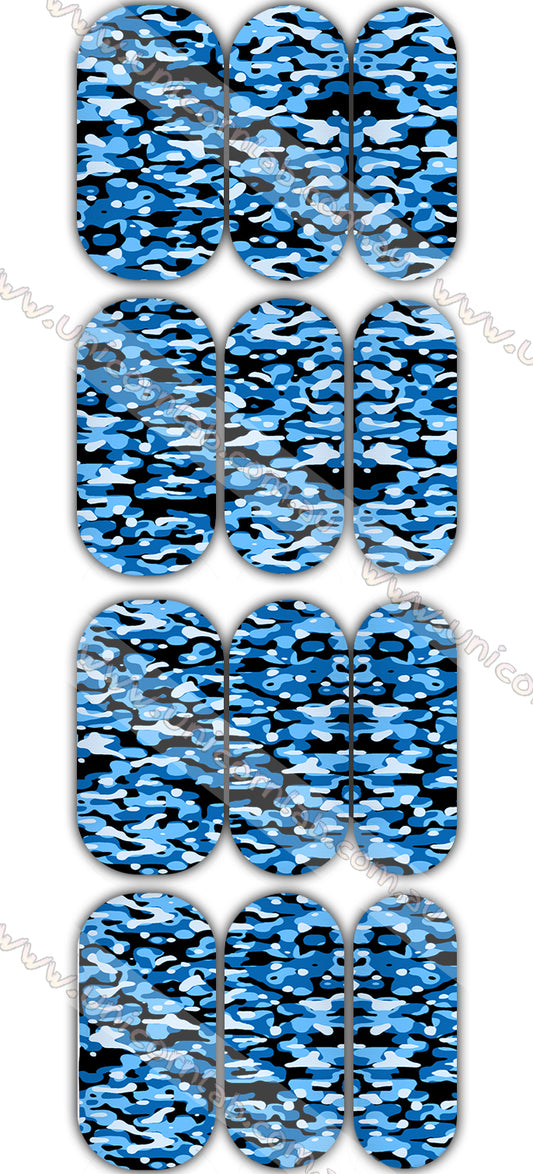 Blue Camo Waterslide Decals waterslide decal