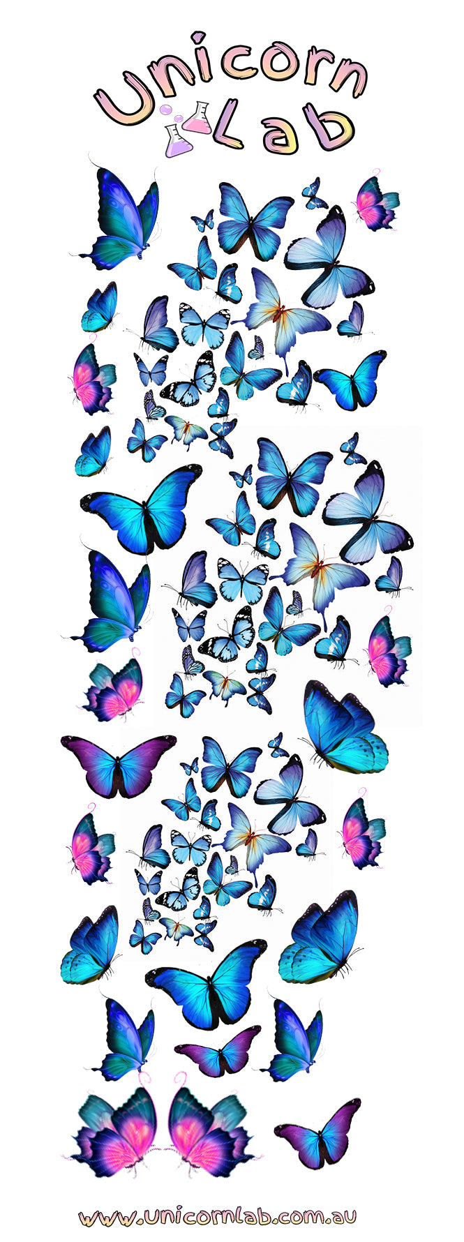 Blue Butterfly Waterslide Decals waterslide decal