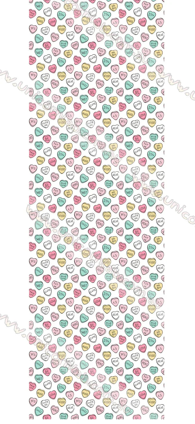 Cute Candy Hearts Waterslide Decals - Unicorn Lab