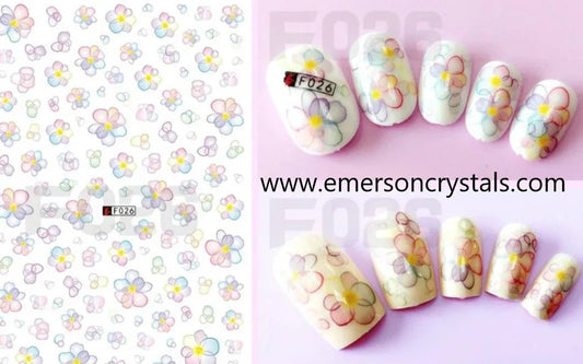 Nail Sticker - Flowers Design EC026 - Unicorn Lab