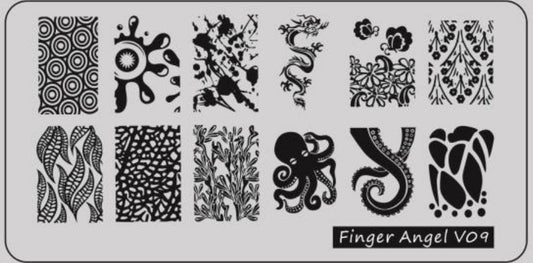 Stamping Plate - V09 Ocean stamping plate The original Shimmer Cuticle Oil – Handcrafted in Melbourne since 2017 – First cuticle oil droppers to hit the Australian market