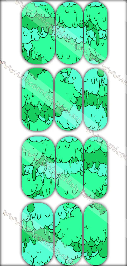 Green Goo Drip Waterslide Decals - Unicorn Lab