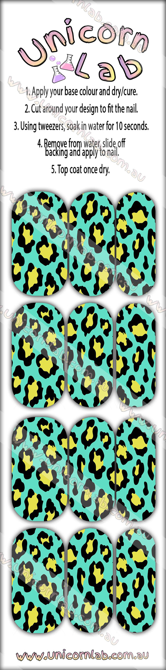 Green Leopard Print Waterslide Decals waterslide decal