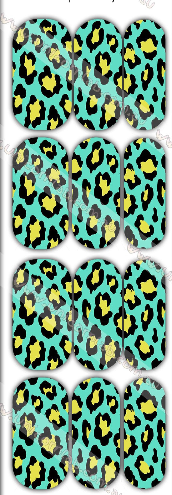 Green Leopard Print Waterslide Decals waterslide decal