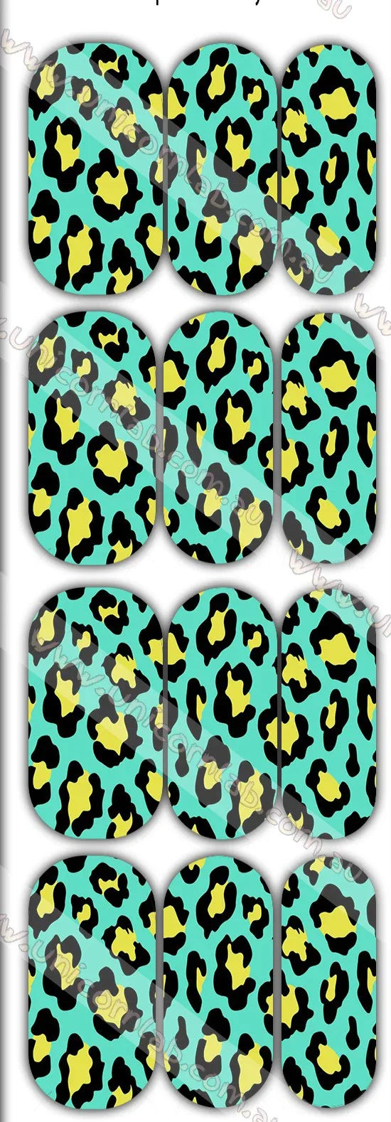 Green black yellow Leopard Print Waterslide Decals - Unicorn Lab