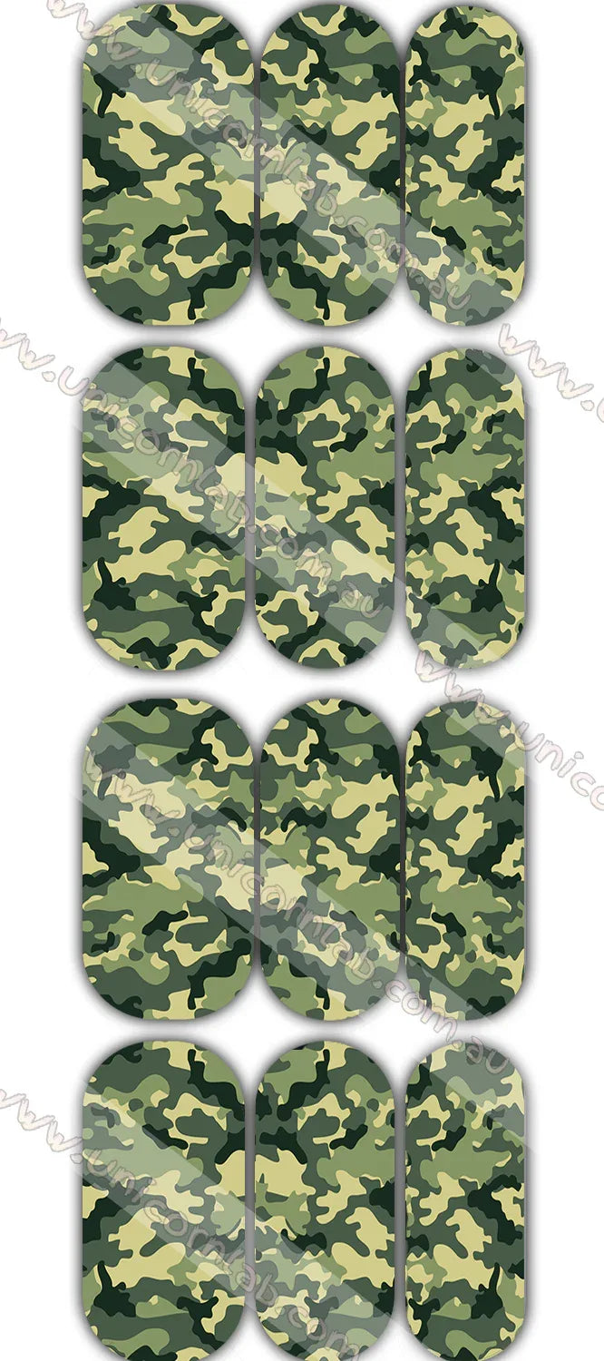 Green Camo Waterslide Decals - Unicorn Lab
