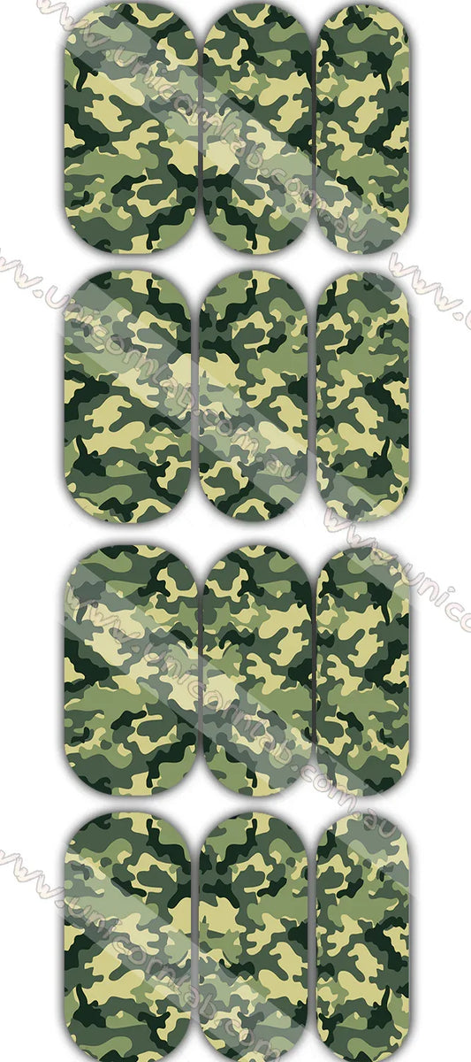 Green Camo Waterslide Decals - Unicorn Lab