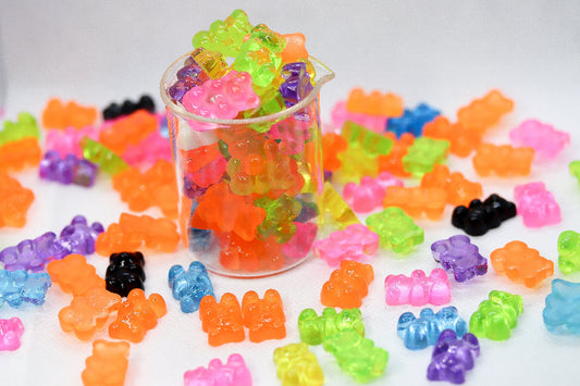 3D XL  cute gummy bear charms x 10 charm.  Cute nail art charms for nail art, scrapbooking and decorating. Part of the large 3d charm collection at Unicorn Lab