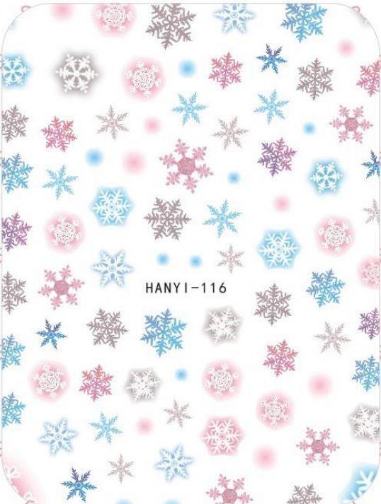Nail Sticker - Design H116 Christmas Snowflakes - Unicorn Lab